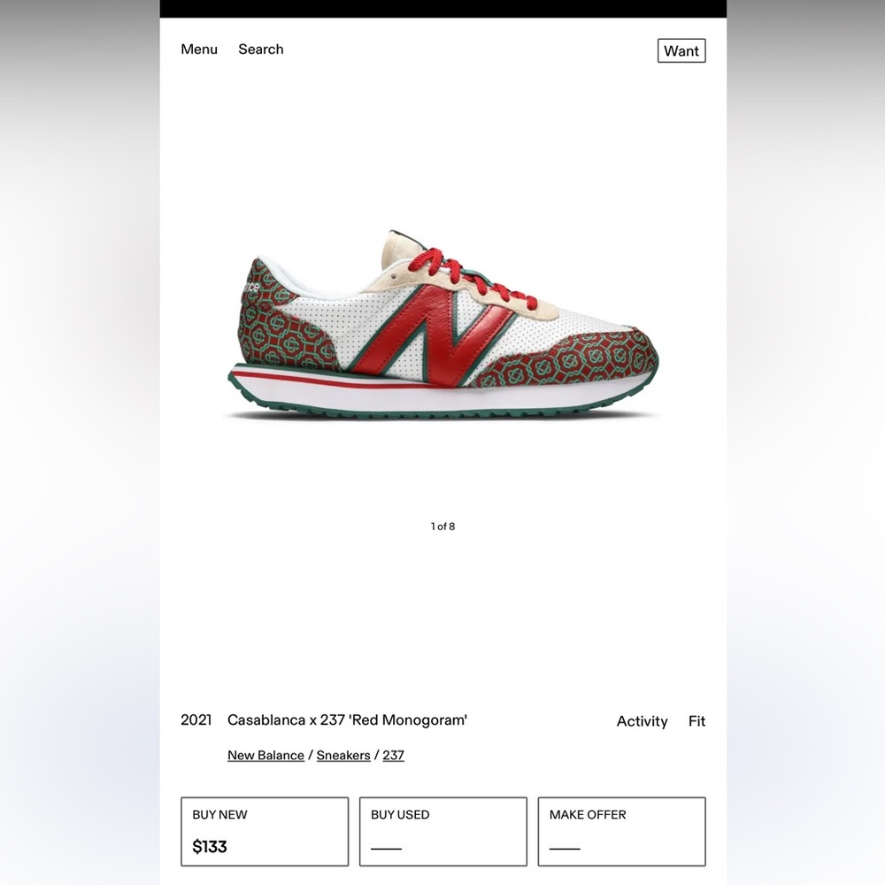 New Balance Red and Green Patterned Sneakers